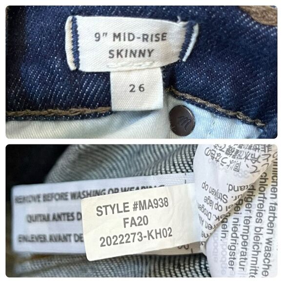 Madewell 9" Mid Rise Skinny Jean Tencel Denim Jean Size 26 Style MA938 - Picture 6 of 8